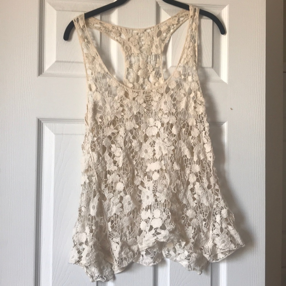 White lace tank top